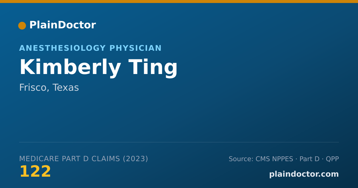 Shareable card for Kimberly Ting - Anesthesiology Physician, Frisco, TX