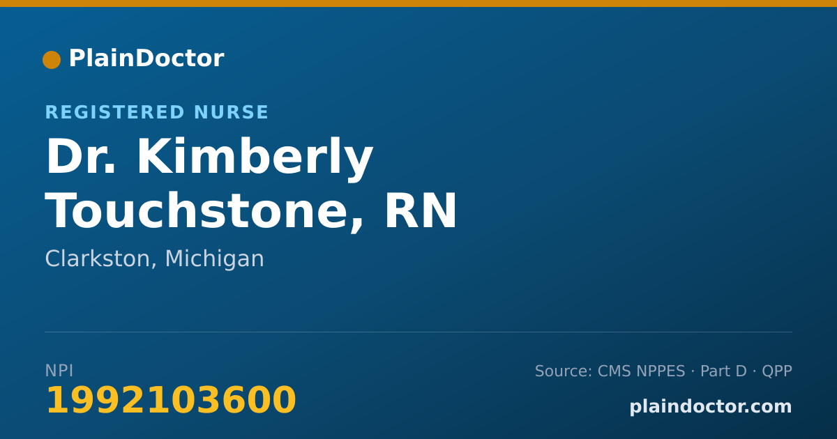 Shareable card for Kimberly Touchstone, RN - Registered Nurse, Clarkston, MI