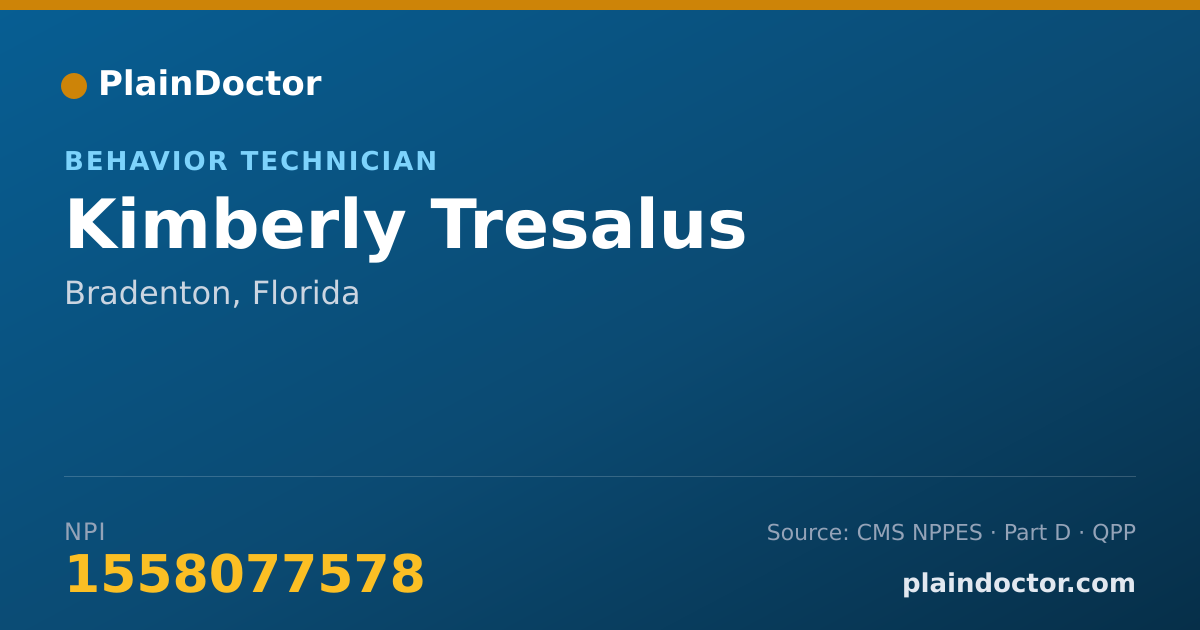 Shareable card for Kimberly Tresalus - Behavior Technician, Bradenton, FL
