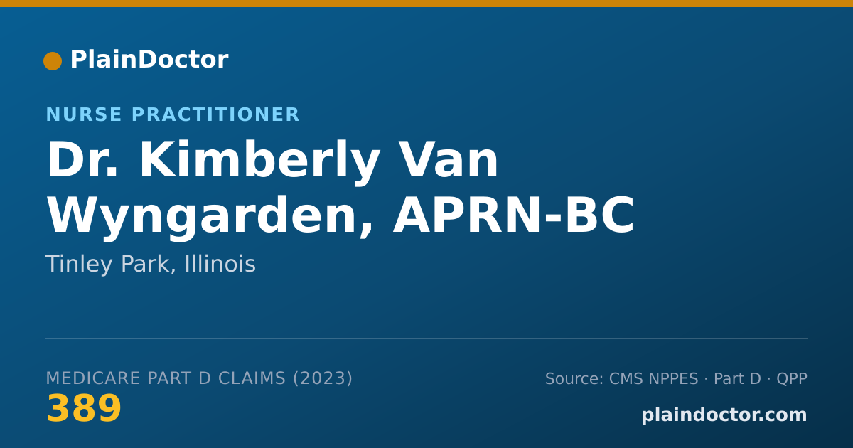 Shareable card for Kimberly Van Wyngarden, APRN-BC - Nurse Practitioner, Tinley Park, IL