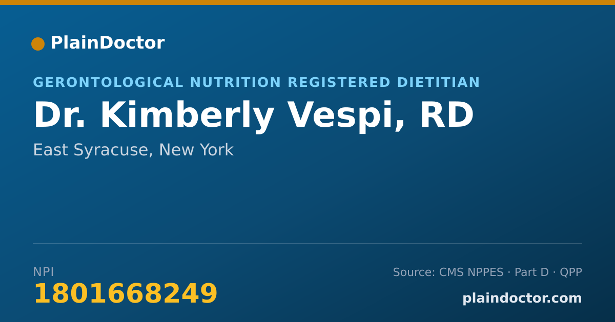 Shareable card for Kimberly Vespi, RD - Gerontological Nutrition Registered Dietitian, East Syracuse, NY