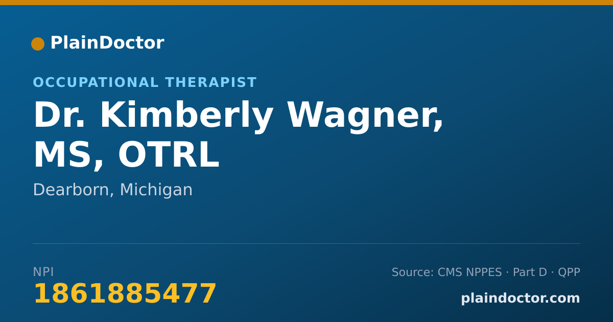 Shareable card for Kimberly Wagner, MS, OTRL - Occupational Therapist, Dearborn, MI