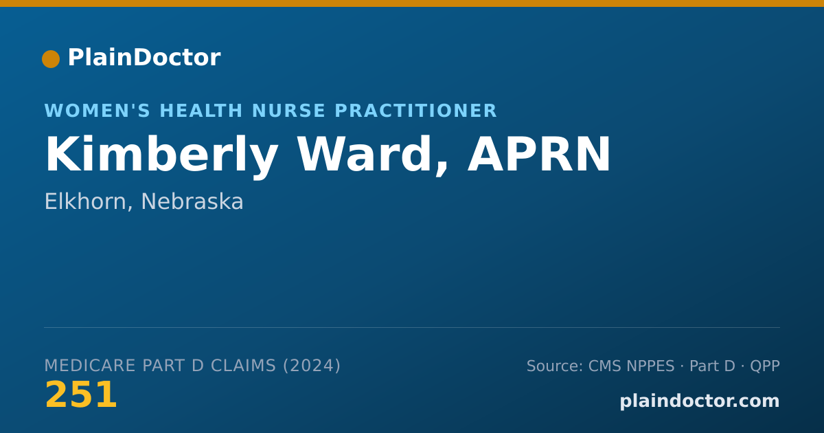 Shareable card for Kimberly Ward, APRN - Women's Health Nurse Practitioner, Elkhorn, NE