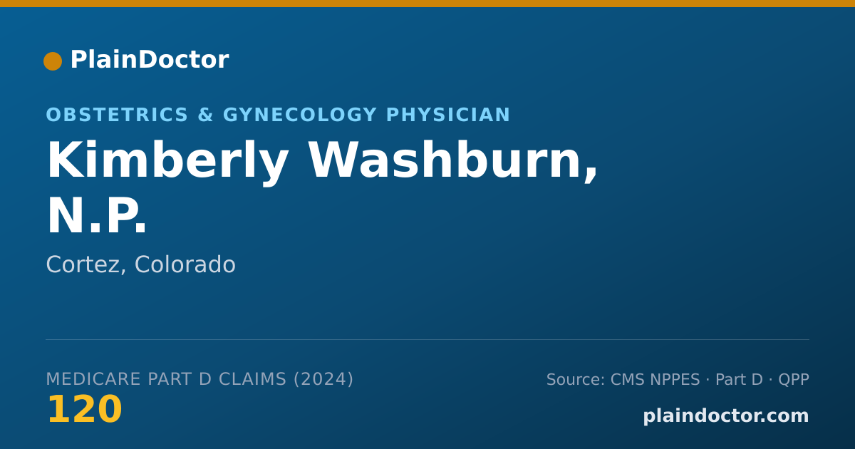 Shareable card for Kimberly Washburn, N.P. - Obstetrics & Gynecology Physician, Cortez, CO