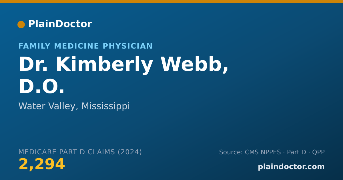 Shareable card for Kimberly Webb, D.O. - Family Medicine Physician, Water Valley, MS
