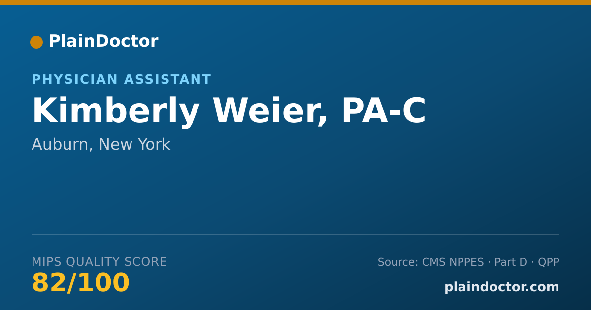 Shareable card for Kimberly Weier, PA-C - Physician Assistant, Auburn, NY