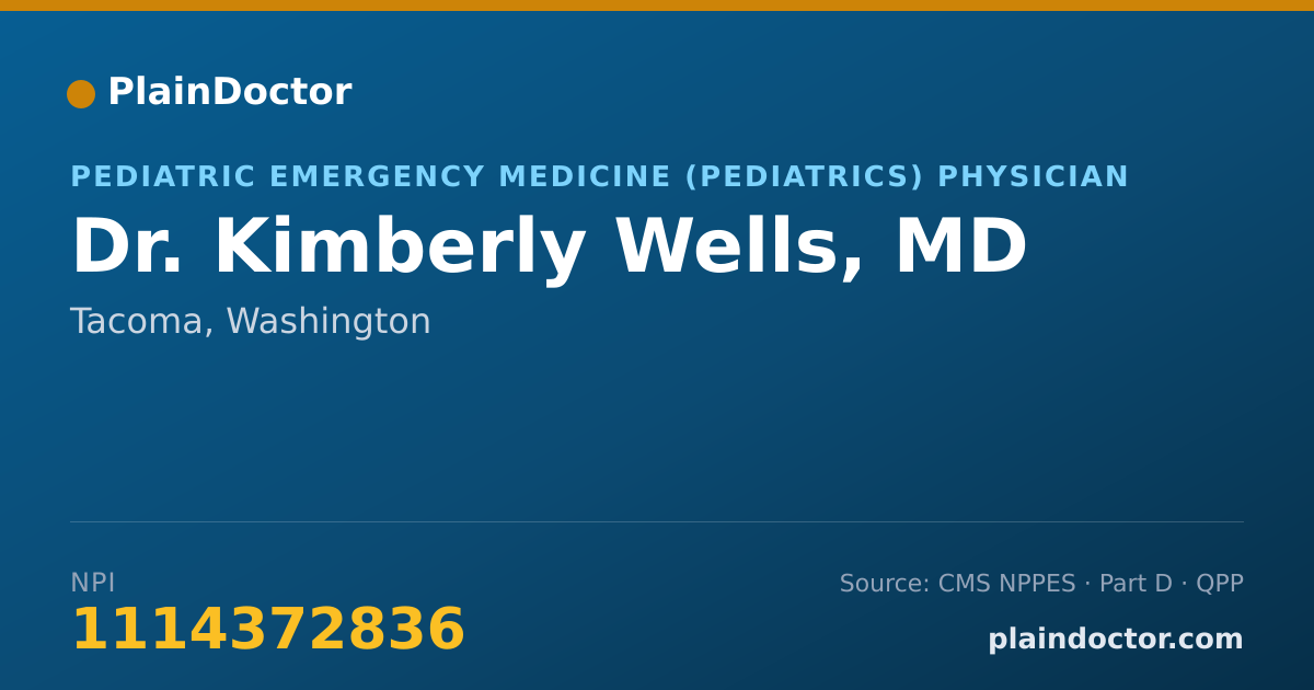 Shareable card for Kimberly Wells, MD - Pediatric Emergency Medicine (Emergency Medicine) Physician, Tacoma, WA