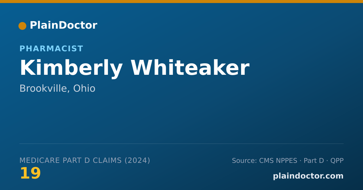 Shareable card for Kimberly Whiteaker - Pharmacist, Brookville, OH