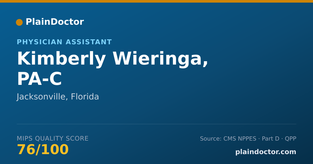 Shareable card for Kimberly Wieringa, PA-C - Physician Assistant, Jacksonville, FL