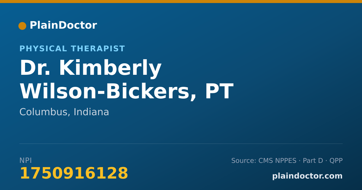Shareable card for Kimberly Wilson-Bickers, PT - Physical Therapist, Columbus, IN