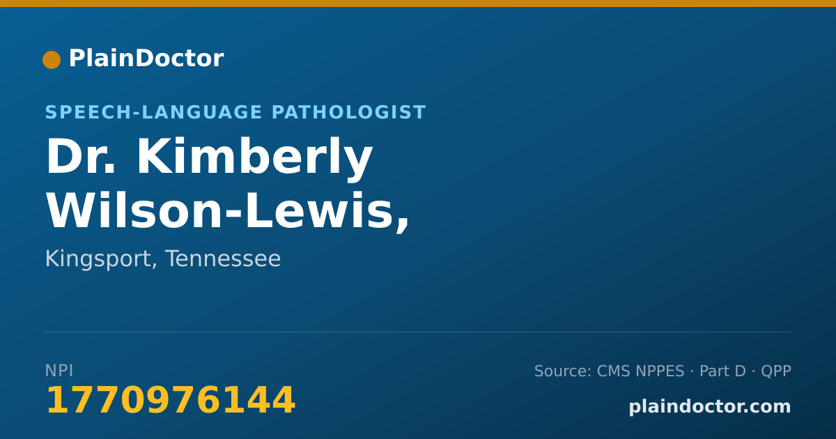 Shareable card for Kimberly Wilson-Lewis, PHD/CCC-SLP - Speech-Language Pathologist, Kingsport, TN