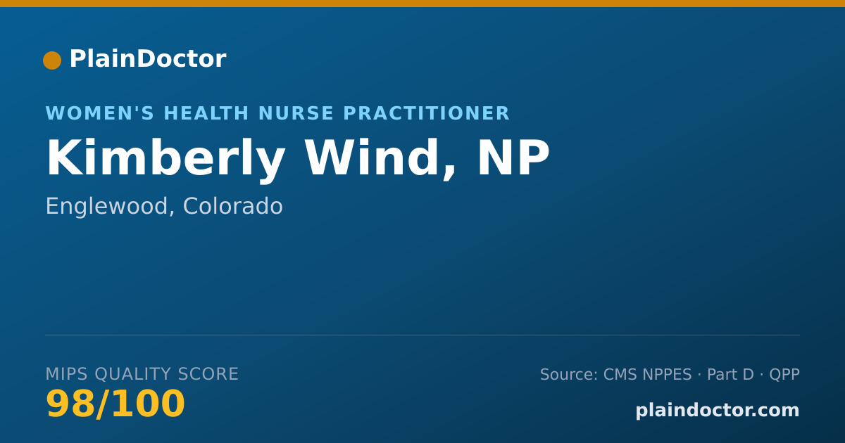 Shareable card for Kimberly Wind, NP - Women's Health Nurse Practitioner, Englewood, CO