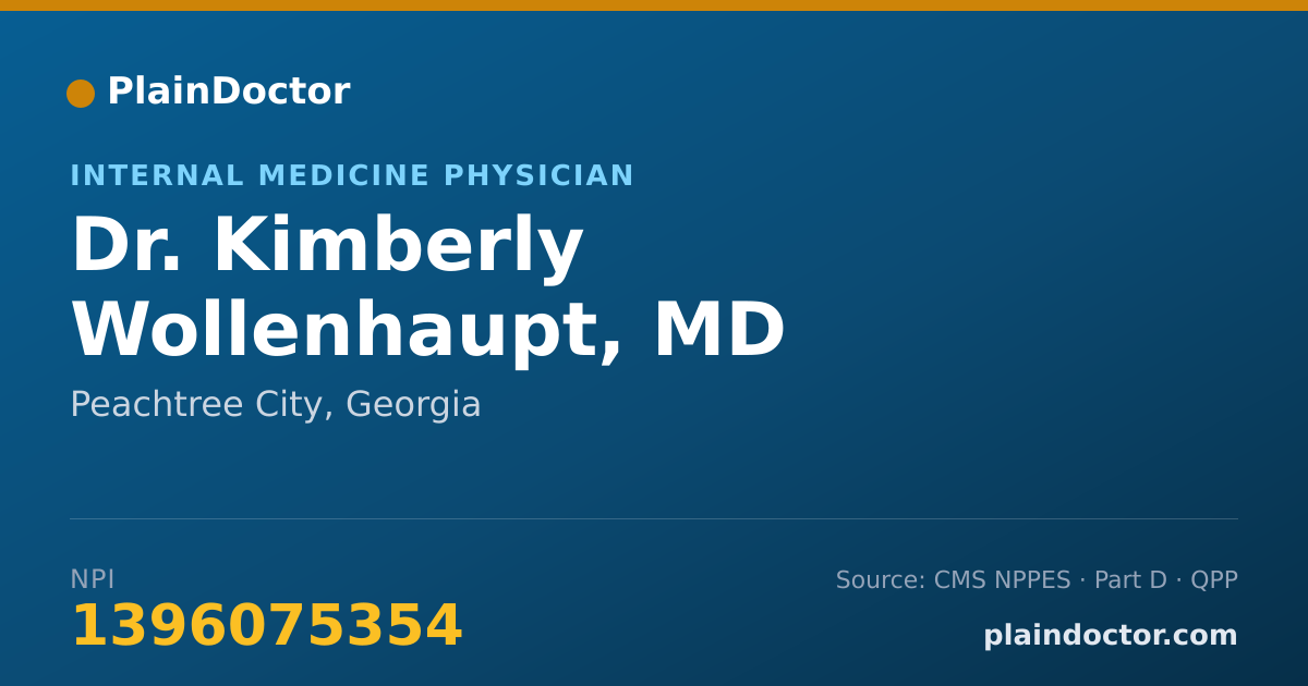 Shareable card for Kimberly Wollenhaupt, MD - Internal Medicine Physician, Peachtree City, GA