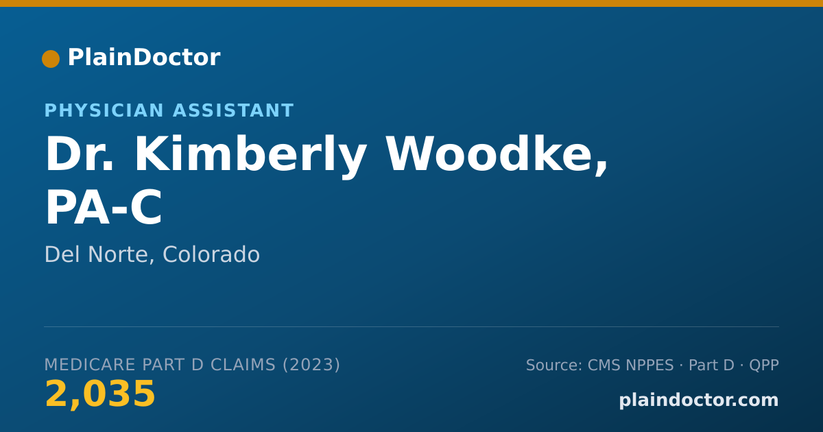 Shareable card for Kimberly Woodke, PA-C - Physician Assistant, Del Norte, CO