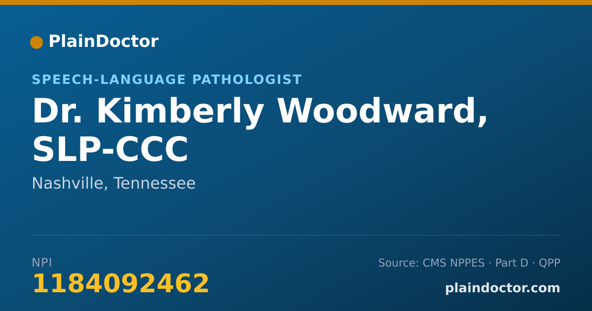 Shareable card for Kimberly Woodward, SLP-CCC - Speech-Language Pathologist, Nashville, TN