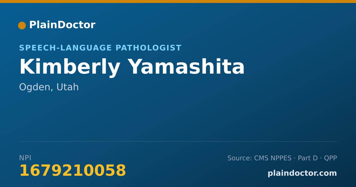 Shareable card for Kimberly Yamashita - Speech-Language Pathologist, Ogden, UT