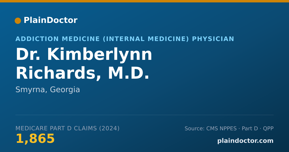 Shareable card for Kimberlynn Richards, M.D. - Addiction Medicine (Internal Medicine) Physician, Smyrna, GA
