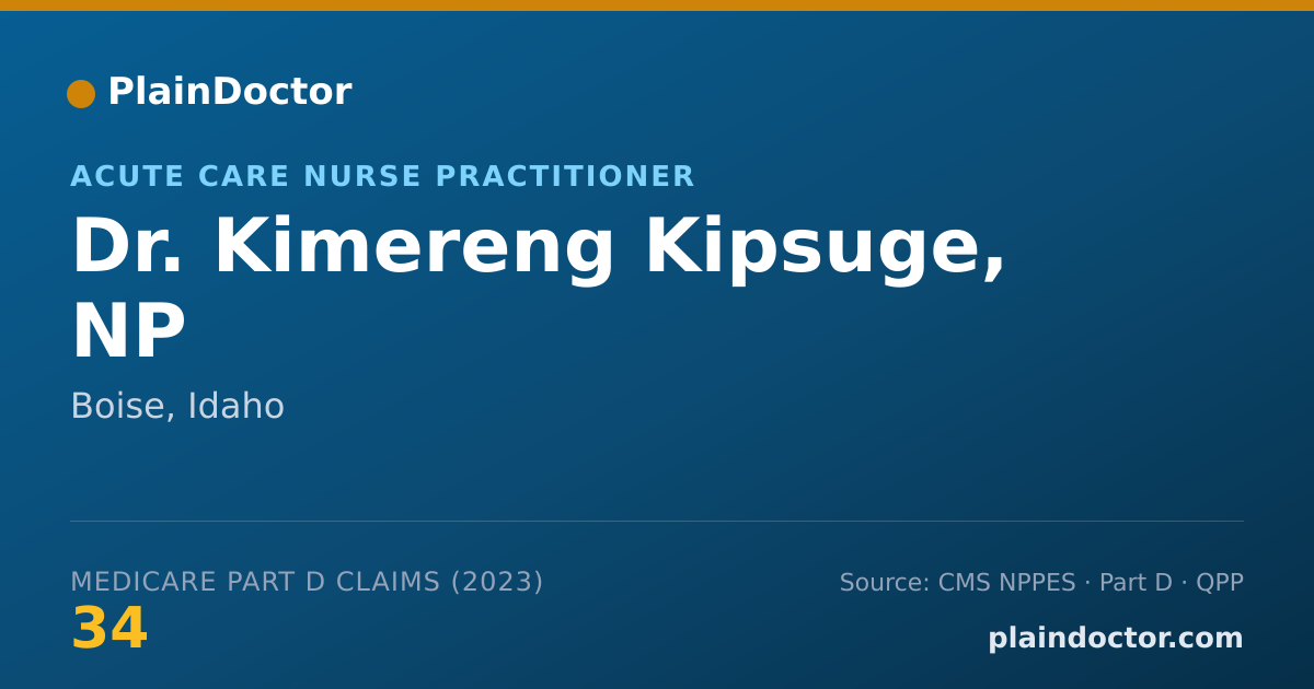 Shareable card for Kimereng Kipsuge, NP - Acute Care Nurse Practitioner, Boise, ID