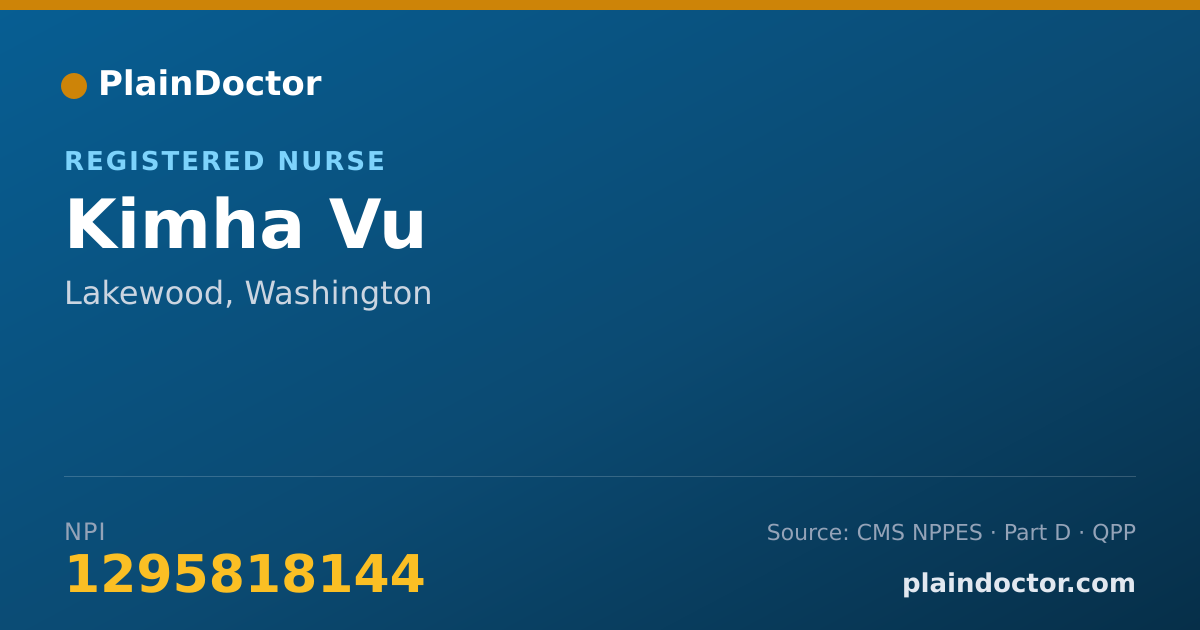 Shareable card for Kimha Vu - Registered Nurse, Lakewood, WA