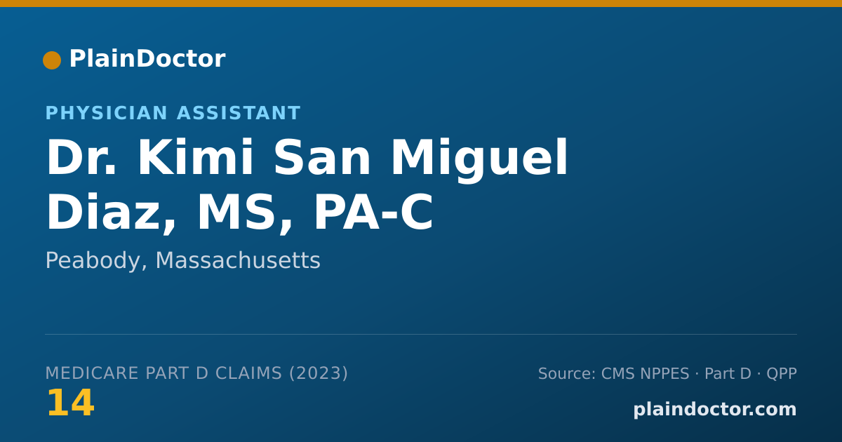 Shareable card for Kimi San Miguel Diaz, MS, PA-C - Physician Assistant, Peabody, MA