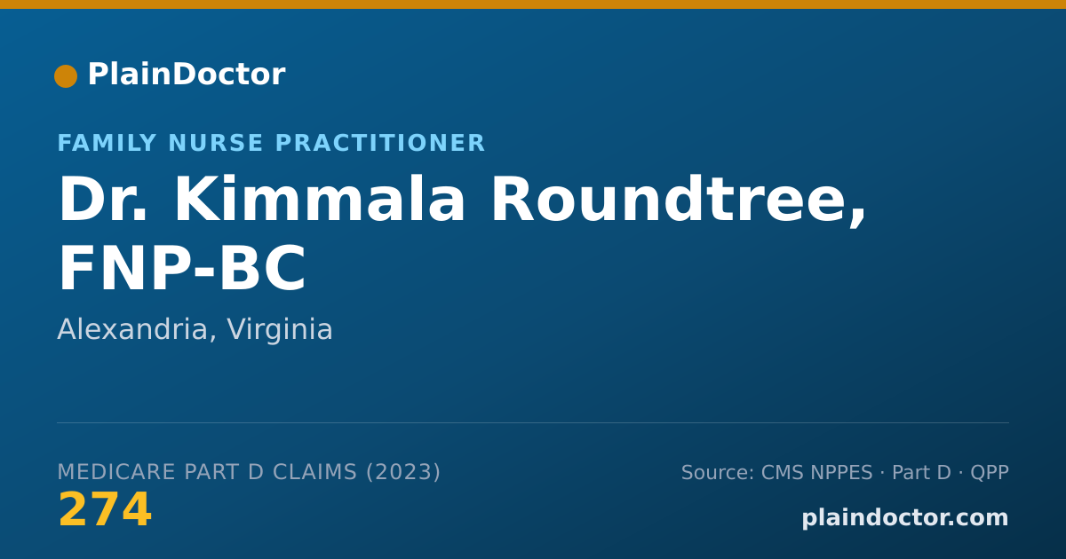 Shareable card for Kimmala Roundtree, FNP-BC - Family Nurse Practitioner, Alexandria, VA