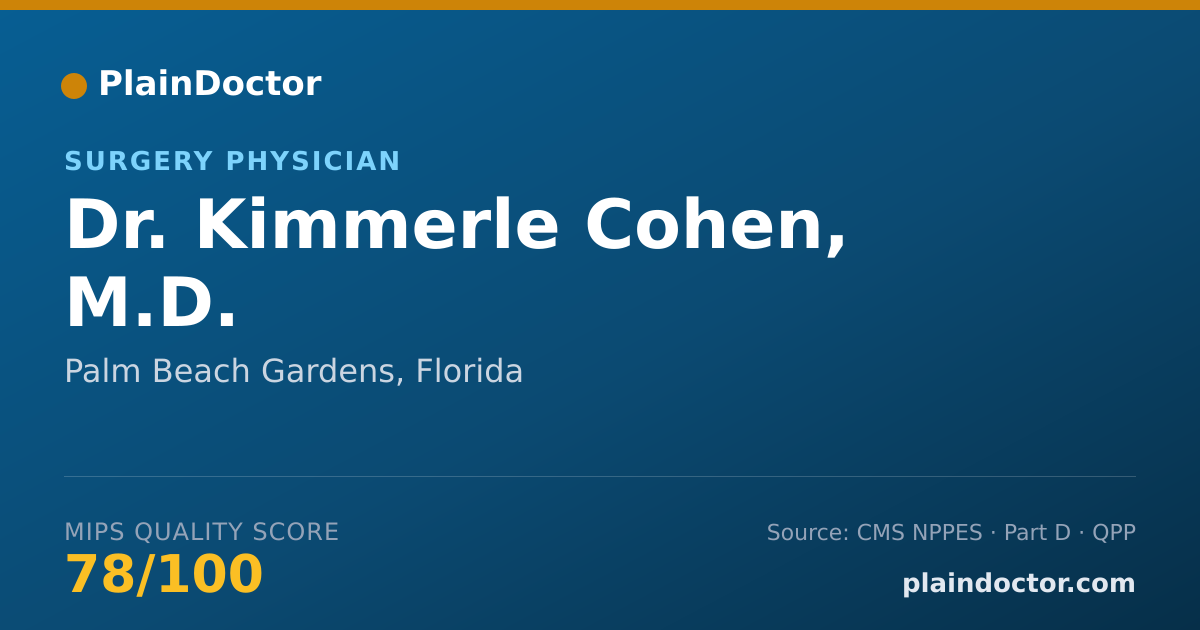 Shareable card for Kimmerle Cohen, M.D. - Surgery Physician, Palm Beach Gardens, FL