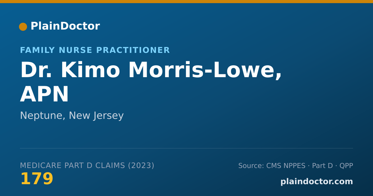 Shareable card for Kimo Morris-Lowe, APN - Family Nurse Practitioner, Neptune, NJ