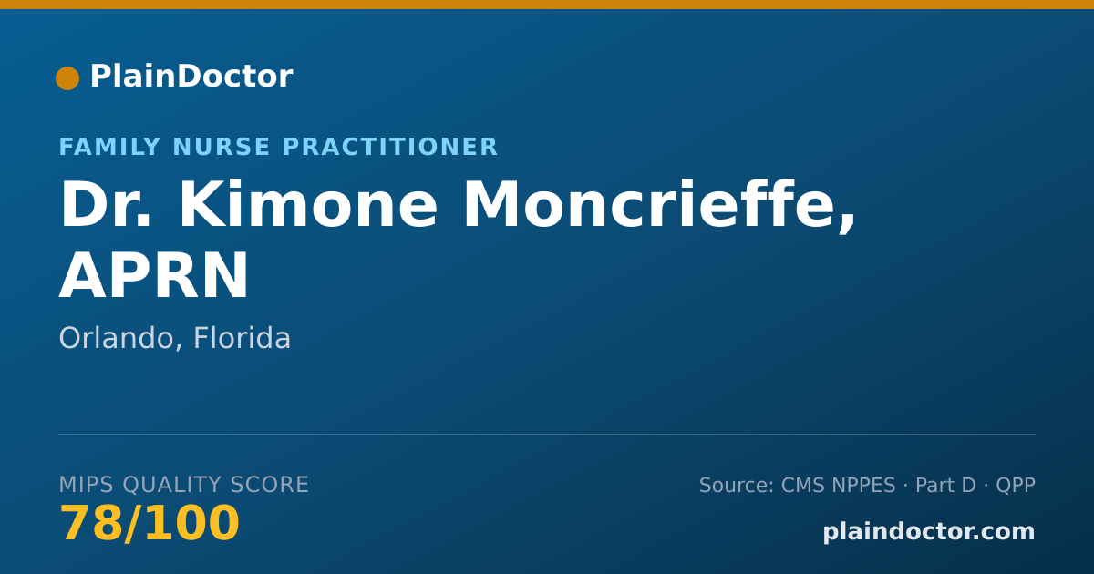 Shareable card for Kimone Moncrieffe, APRN - Family Nurse Practitioner, Orlando, FL