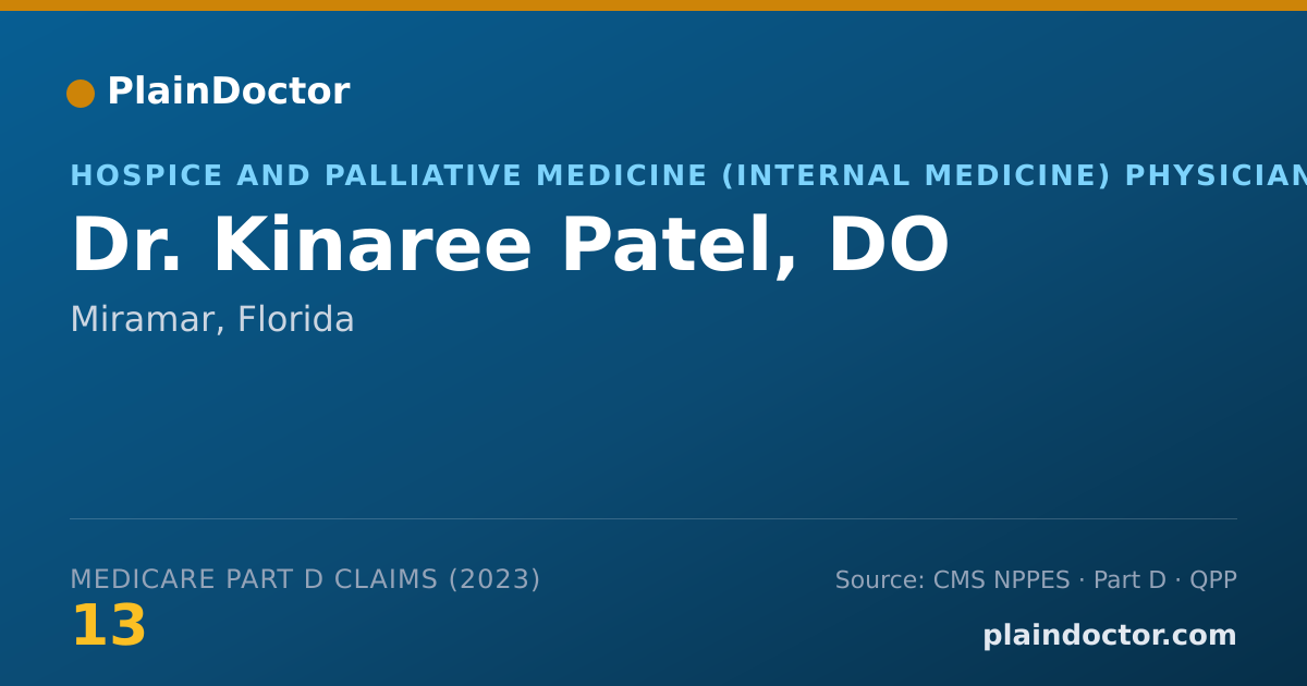 Shareable card for Kinaree Patel, DO - Hospice and Palliative Medicine (Internal Medicine) Physician, Miramar, FL