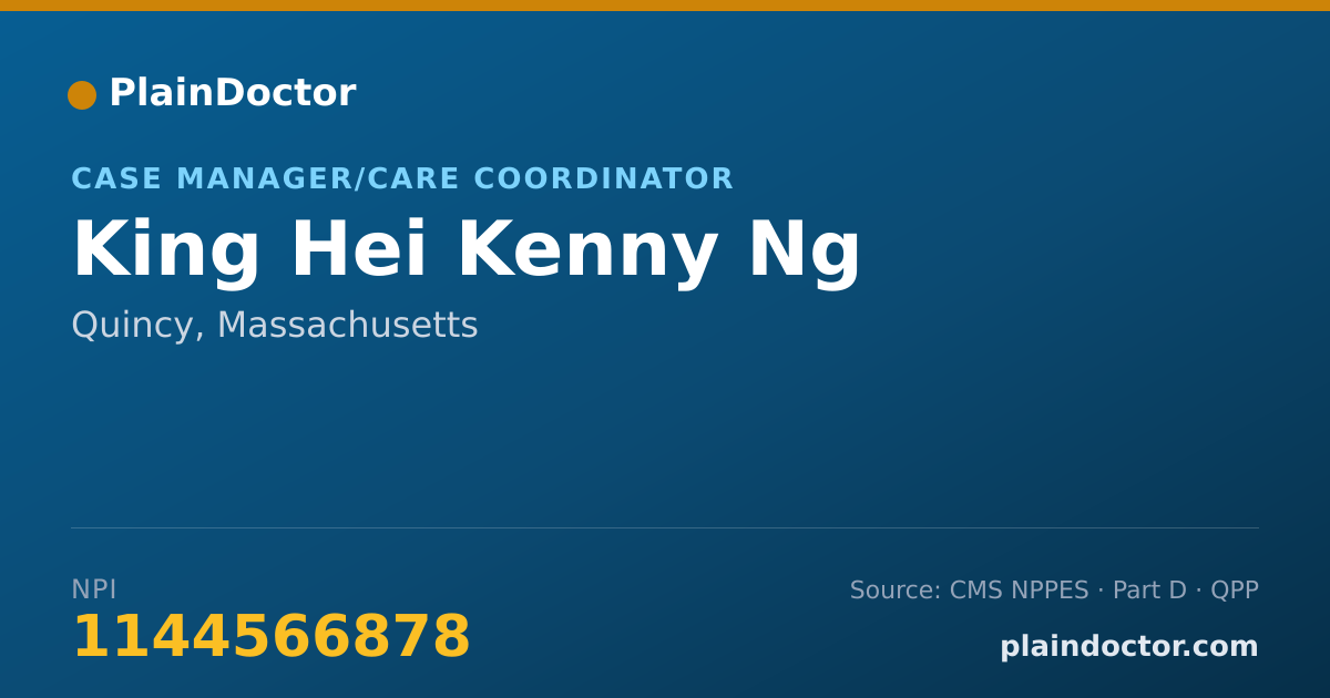 Shareable card for King Hei Kenny Ng - Case Manager/Care Coordinator, Quincy, MA