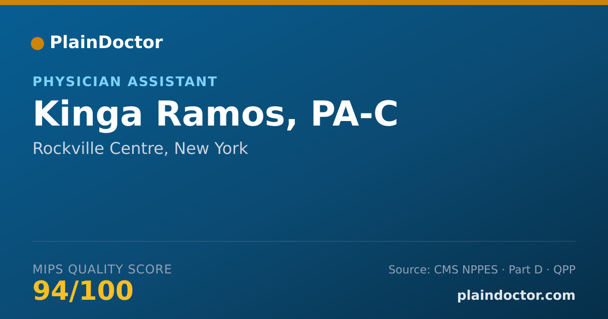Shareable card for Kinga Ramos, PA-C - Physician Assistant, Rockville Centre, NY