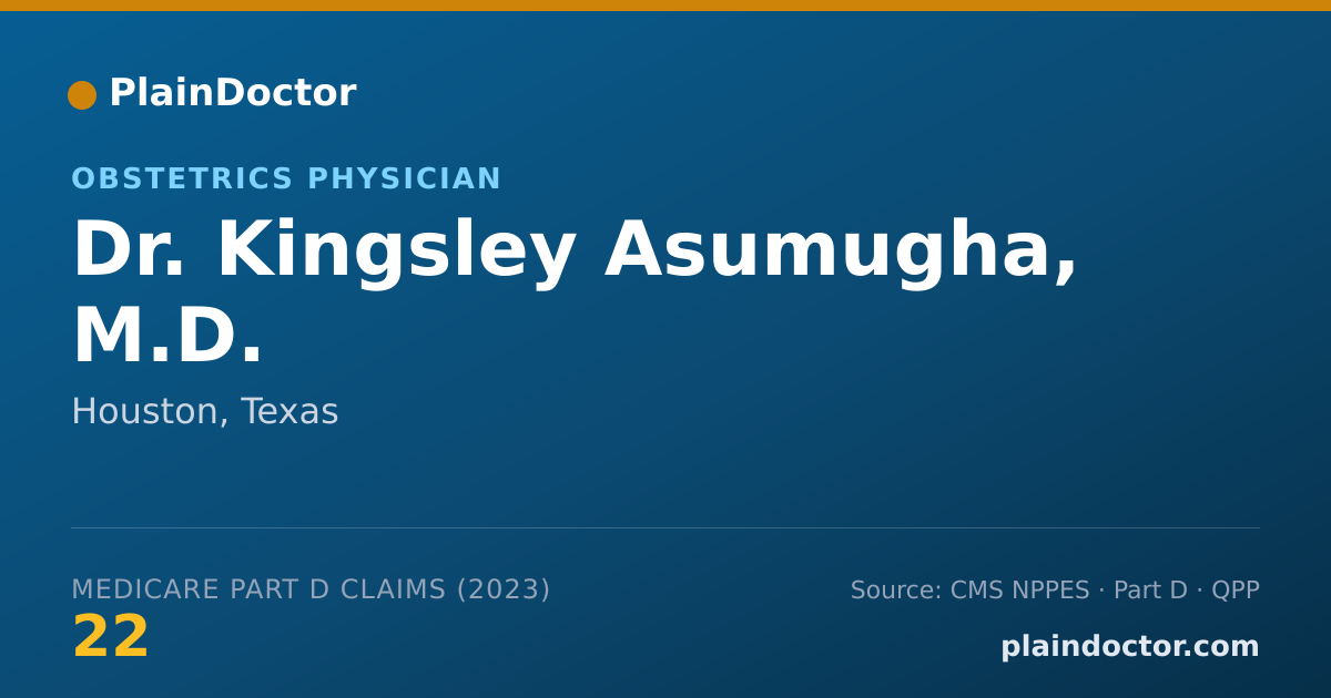 Shareable card for Kingsley Asumugha, M.D. - Obstetrics Physician, Houston, TX
