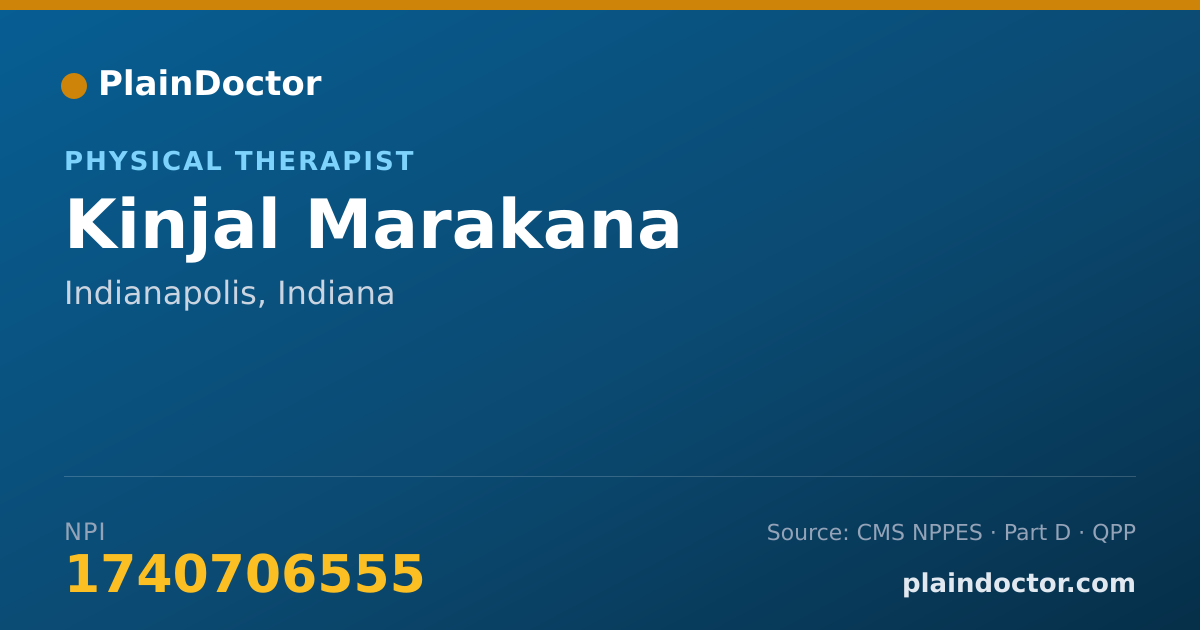 Shareable card for Kinjal Marakana - Physical Therapist, Indianapolis, IN