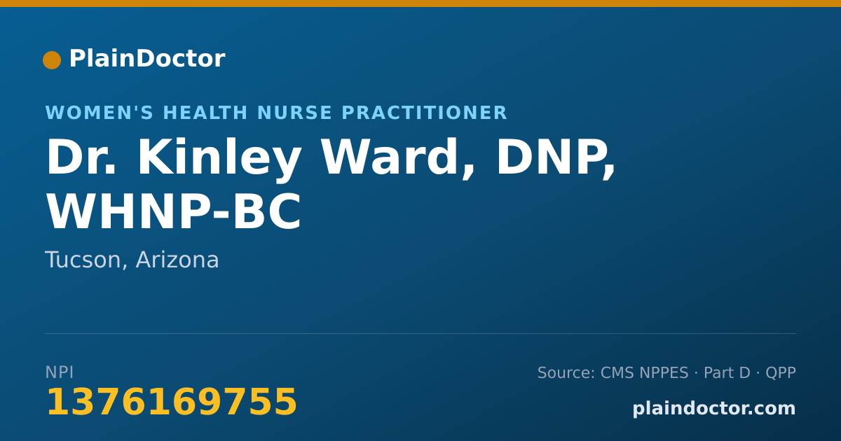 Shareable card for Kinley Ward, DNP, WHNP-BC - Women's Health Nurse Practitioner, Tucson, AZ