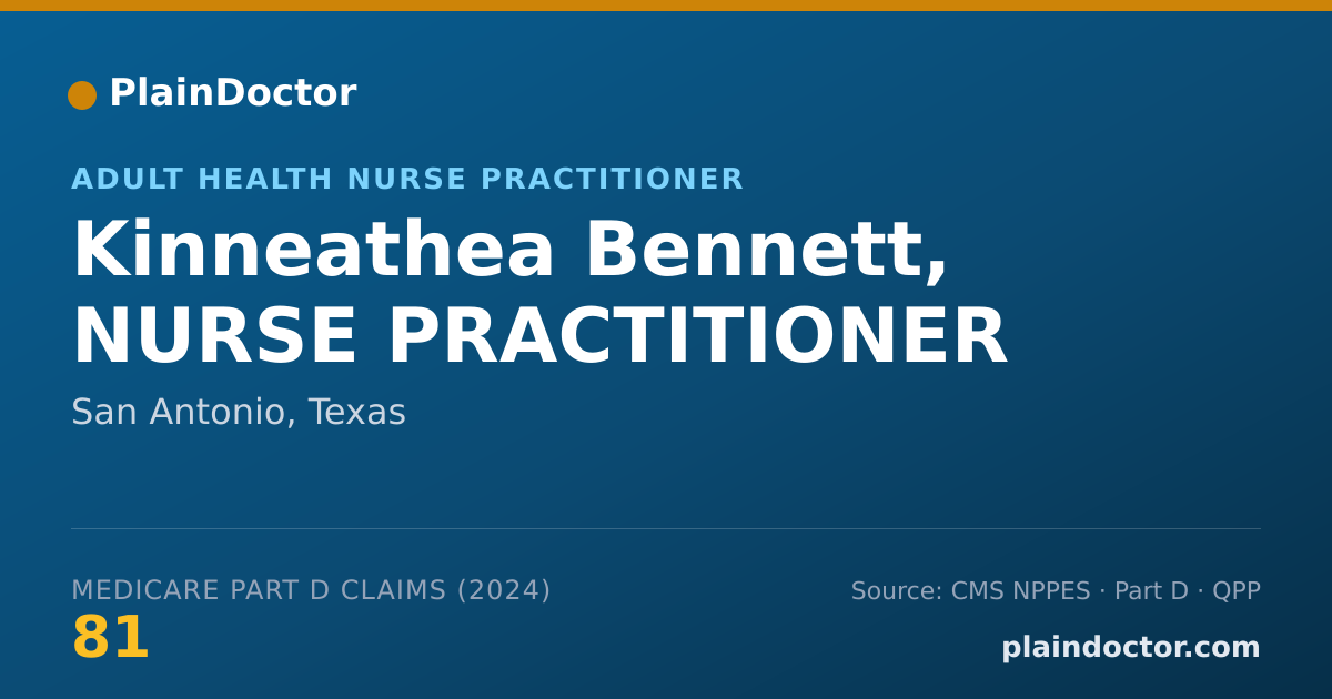 Shareable card for Kinneathea Bennett, NURSE PRACTITIONER - Adult Health Nurse Practitioner, San Antonio, TX