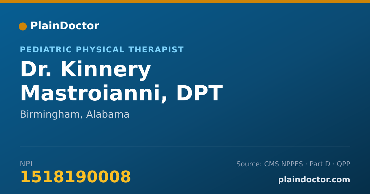 Shareable card for Kinnery Mastroianni, DPT - Pediatric Physical Therapist, Birmingham, AL
