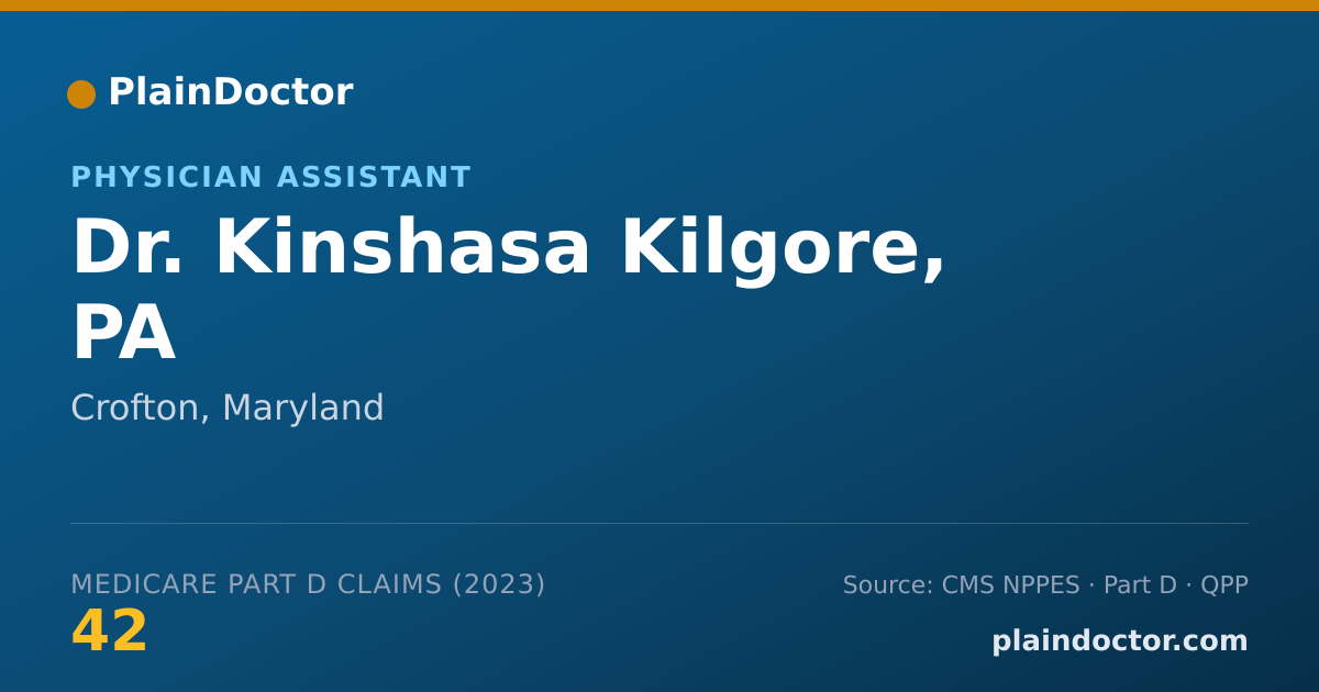 Shareable card for Kinshasa Kilgore, PA - Physician Assistant, Crofton, MD