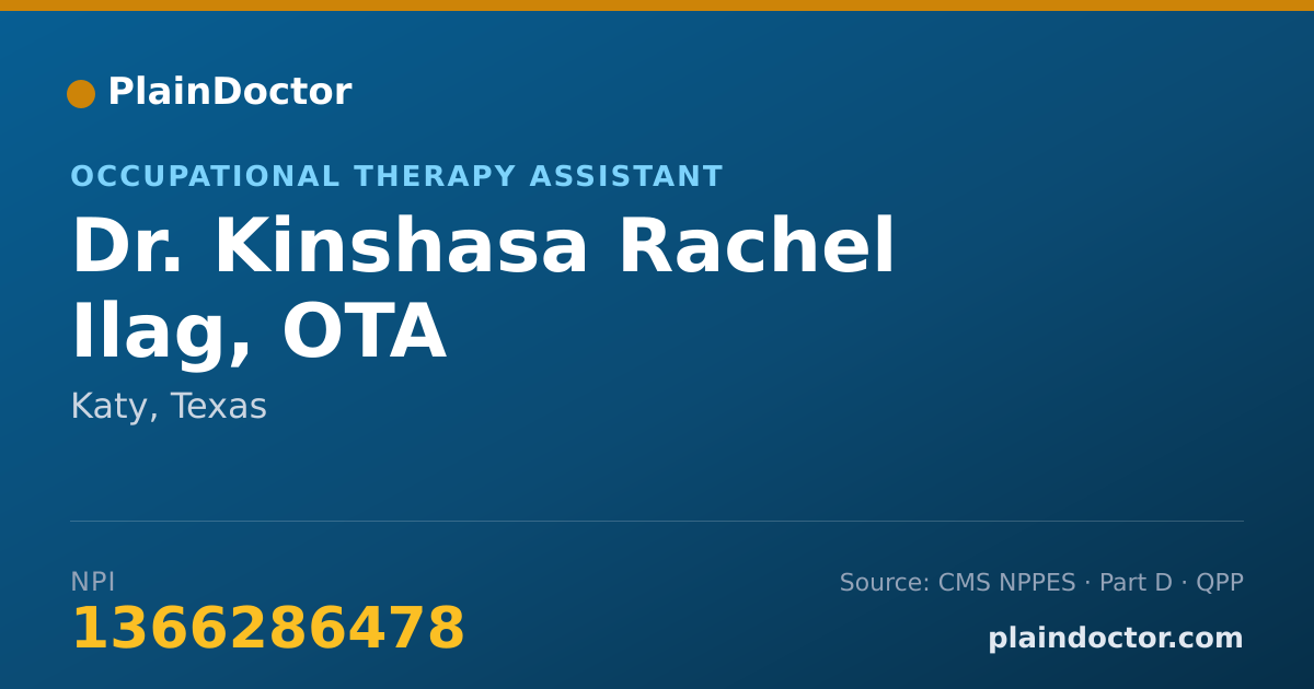 Shareable card for Kinshasa Rachel Ilag, OTA - Occupational Therapy Assistant, Katy, TX