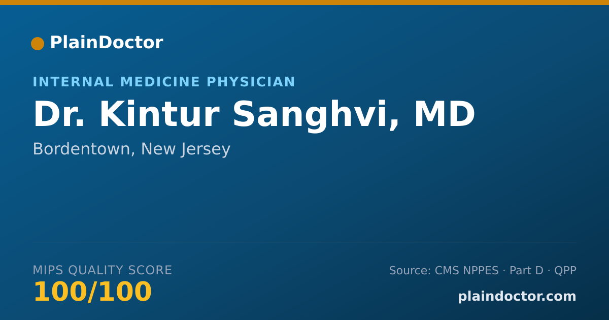 Shareable card for Kintur Sanghvi, MD - Internal Medicine Physician, Bordentown, NJ