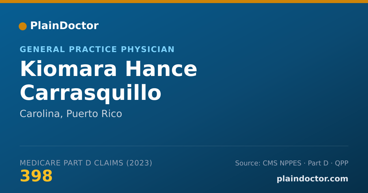 Shareable card for Kiomara Hance Carrasquillo - General Practice Physician, Carolina, PR