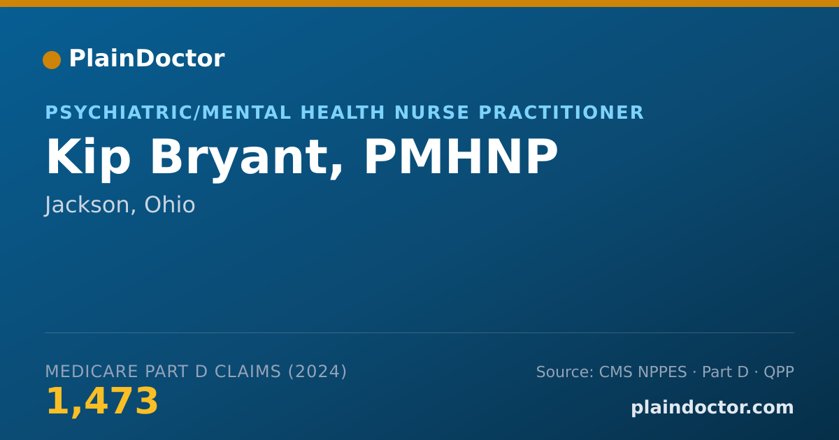 Shareable card for Kip Bryant, PMHNP - Psychiatric/Mental Health Nurse Practitioner, Jackson, OH