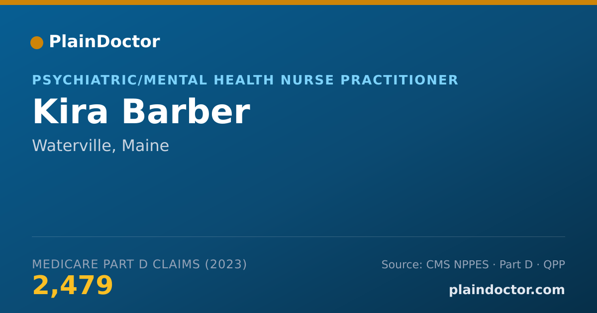 Shareable card for Kira Barber - Psychiatric/Mental Health Nurse Practitioner, Waterville, ME