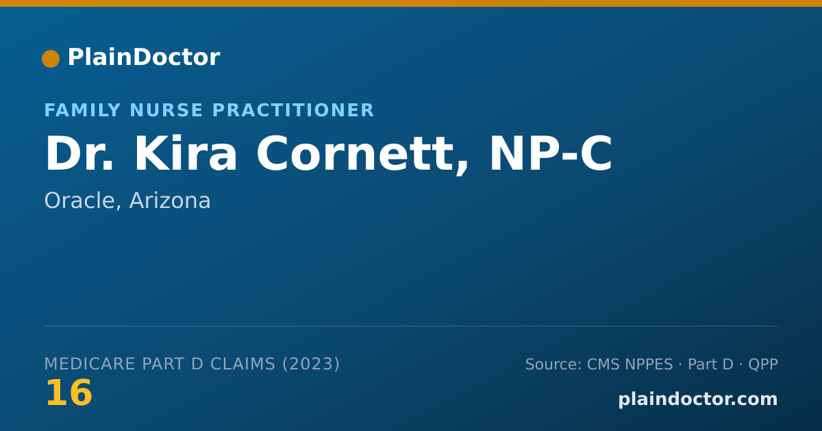 Shareable card for Kira Cornett, NP-C - Family Nurse Practitioner, Oracle, AZ