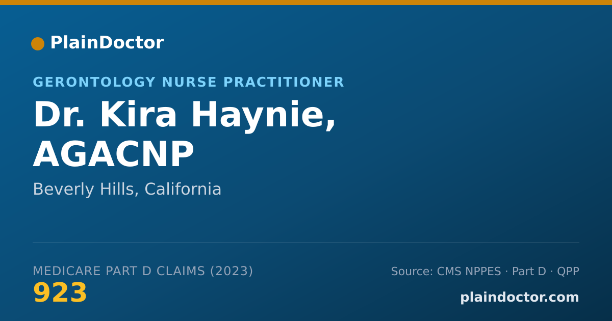 Shareable card for Kira Haynie, AGACNP - Gerontology Nurse Practitioner, Beverly Hills, CA