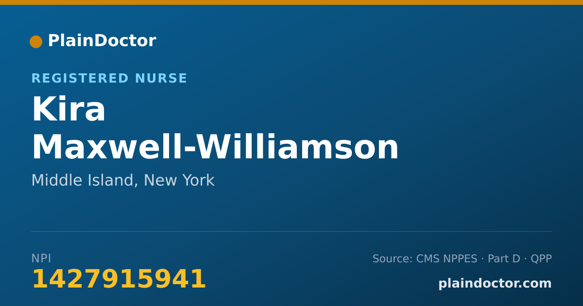 Shareable card for Kira Maxwell-Williamson - Registered Nurse, Middle Island, NY