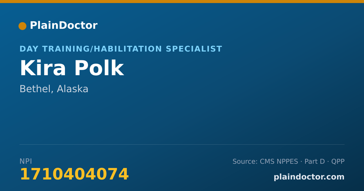 Shareable card for Kira Polk - Day Training/Habilitation Specialist, Bethel, AK