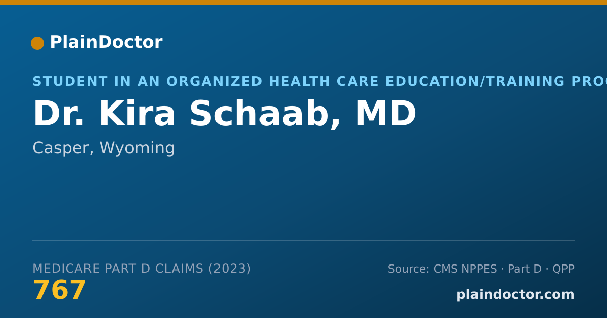 Shareable card for Kira Schaab, MD - Student in an Organized Health Care Education/Training Program, Casper, WY
