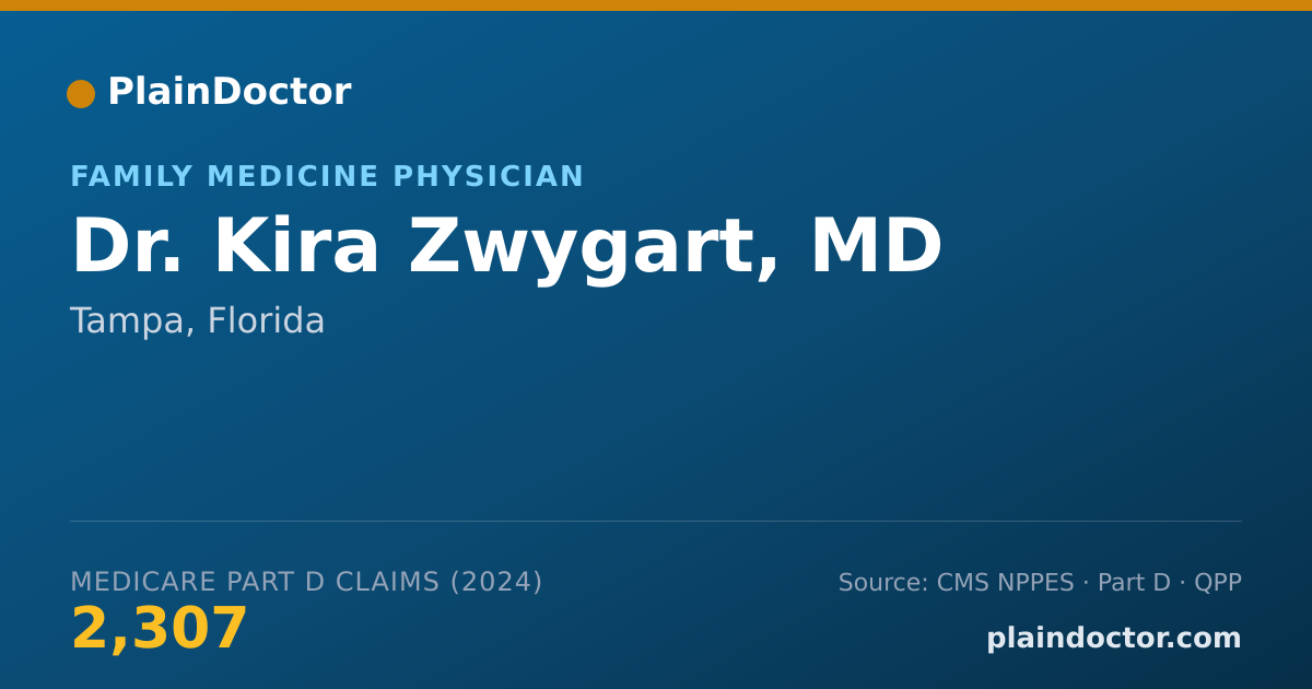 Shareable card for Kira Zwygart, MD - Family Medicine Physician, Tampa, FL