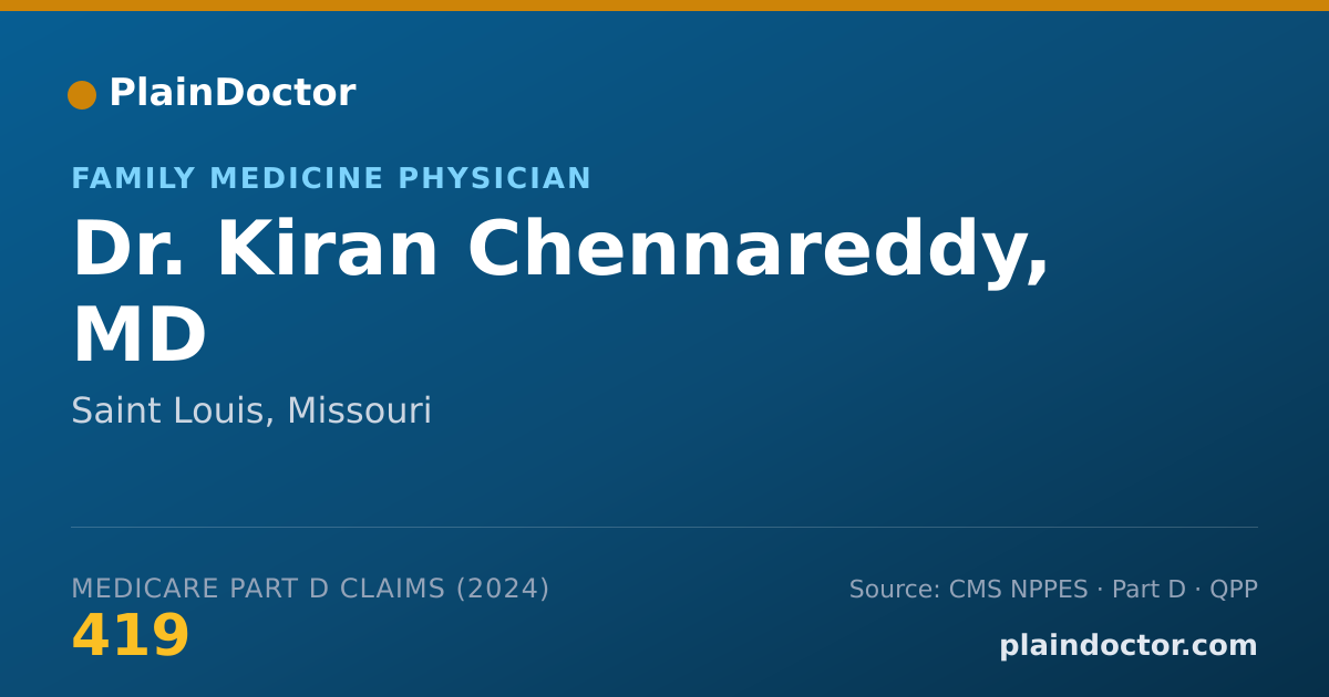 Shareable card for Kiran Chennareddy, MD - Family Medicine Physician, Saint Louis, MO