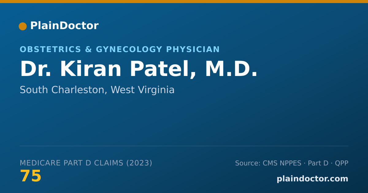 Shareable card for Kiran Patel, M.D. - Obstetrics & Gynecology Physician, South Charleston, WV